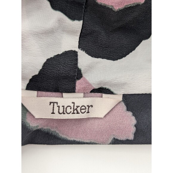 Tucker 100% Silk Leopard Print White Long Sleeve Tie Front Blouse USA Size Small - Picture 3 of 10